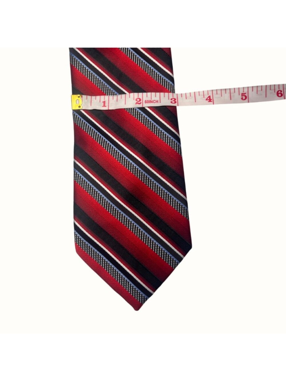 The Savile Row Company Mens Red & Black Striped Necktie  (3/$15) - Picture 8 of 8